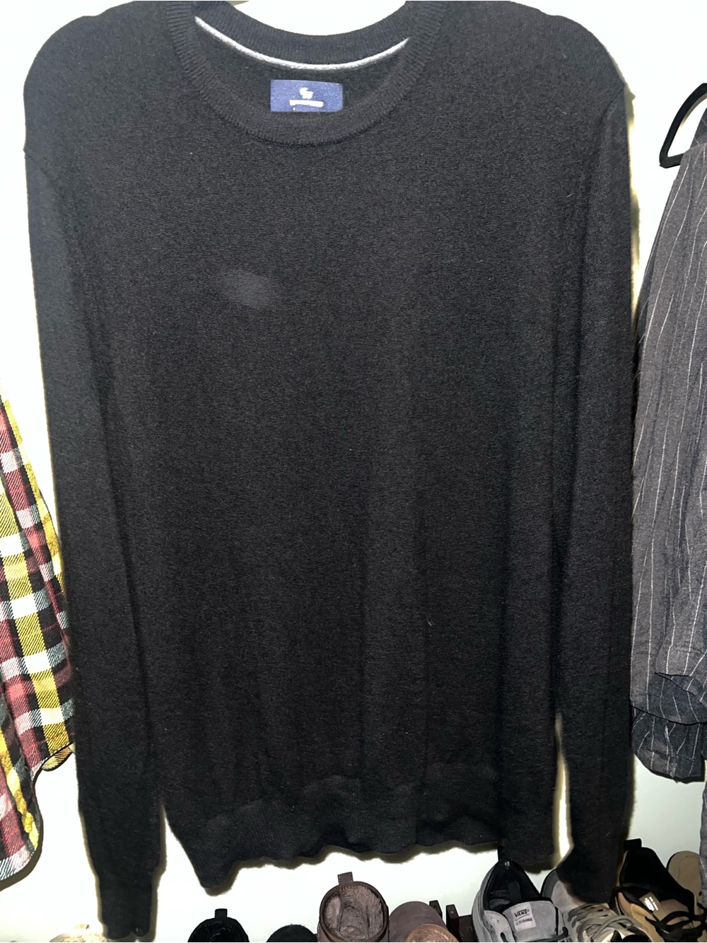 Lands' End Black Cashmere Crewneck Sweater